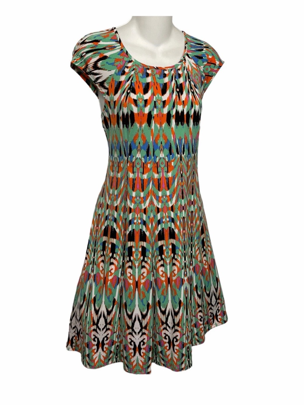 Vibrant colors Cap Sleeve summer Dress